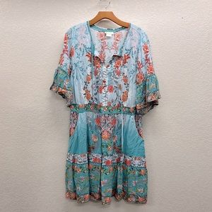 City Chic Floral Peasant Mini Dress 14